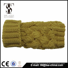 girl warm fingerless knitted gloves